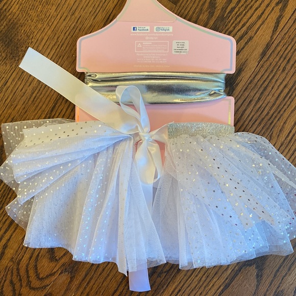 Sparkly silver/white tulle skirt, matching silver headband. 0-12 months. NWT! - Picture 2 of 4